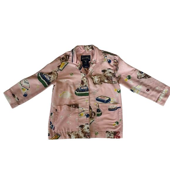 Nick and Nora Sleepwear Girl's Pink Bubble Bath Puppy Pajama Top Size XS 5 - Picture 1 of 9